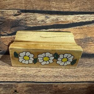 Daisy Crafts Three Flowers Rubber Stamp Wood Mounted Floral Art Scrapbooking